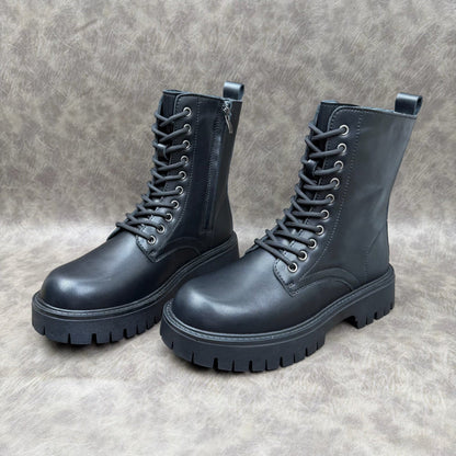 Botas de invierno para hombre de cuero sintético con suela gruesa y diseño aislante