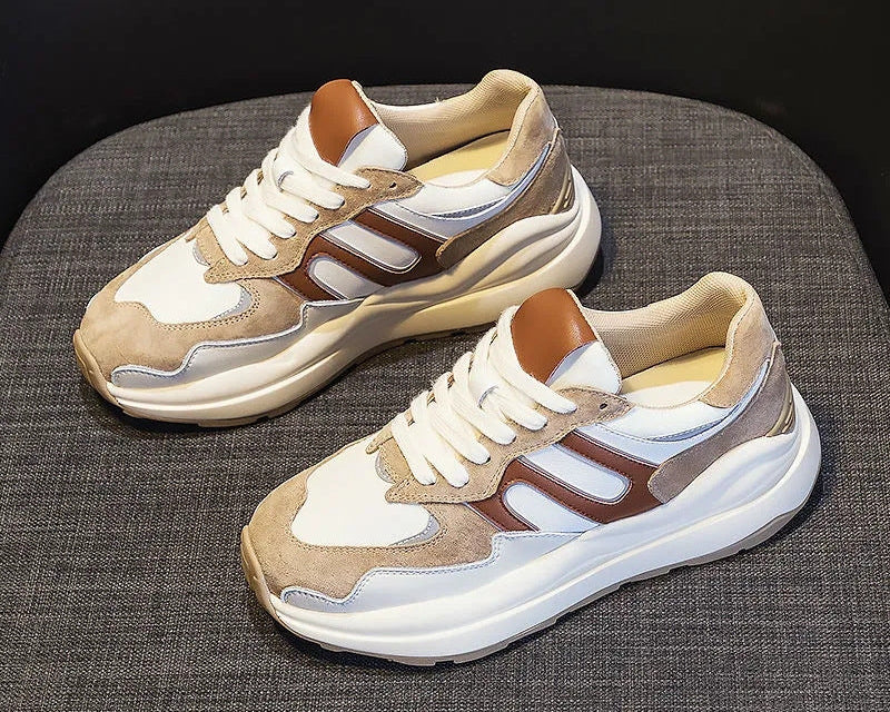 Scarpe da Corsa Autunnali da Donna con Suola Piatta e Punta Tonda, Design Versatile