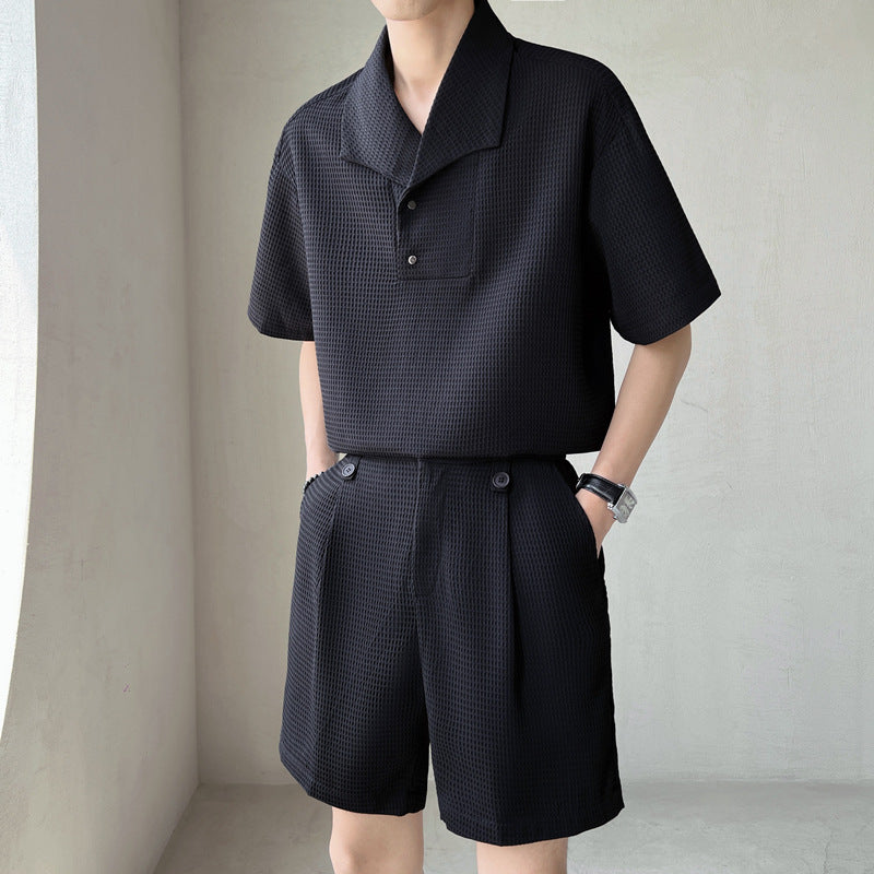 Completo Uomo Due Pezzi con Camicia e Pantaloncini – Stile Casual Coordinato