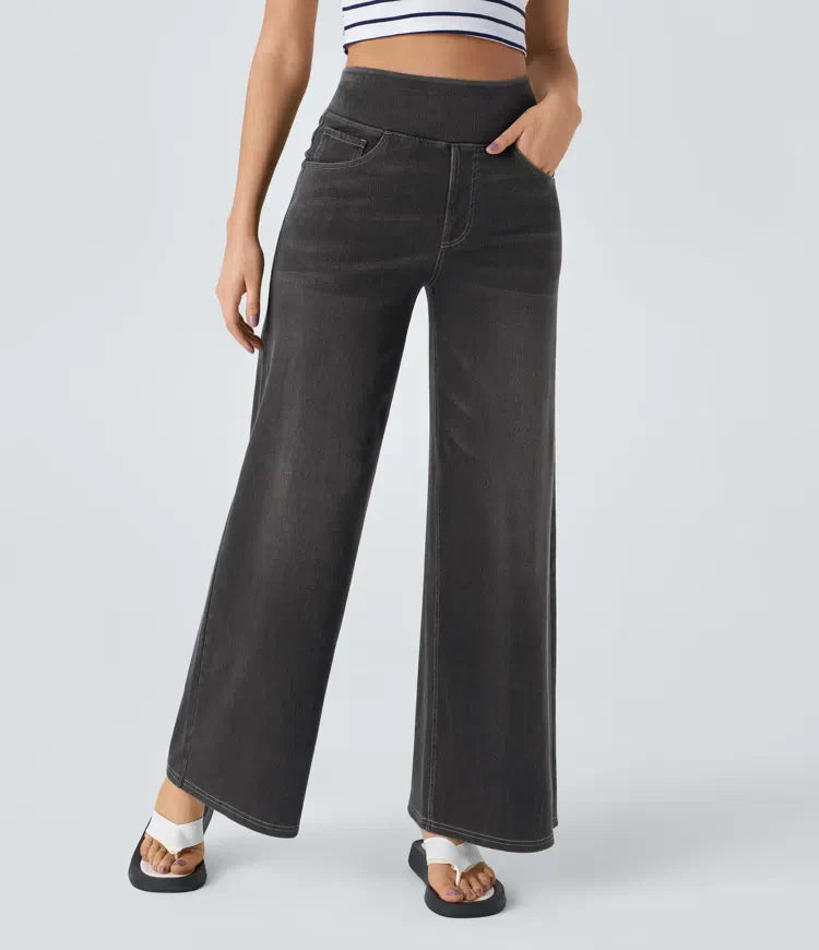 High Waist Women's Pants with Elastic Band