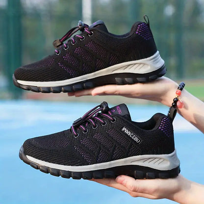 Damesneakers i åndbart mesh med polstret indersål – Støtte til fodens bue