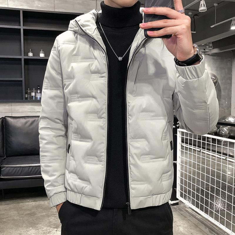Chaqueta de invierno acolchada gruesa para hombre con cierre frontal de cremallera