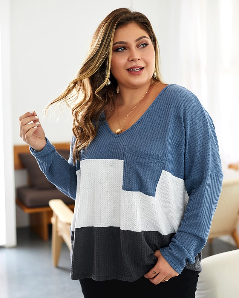Jersey de mujer suéter de punto con detalles acanalados