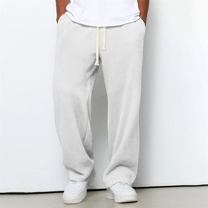 Men's Athleisure Straight-Leg Honeycomb Knit Pants – Comfortable Fit