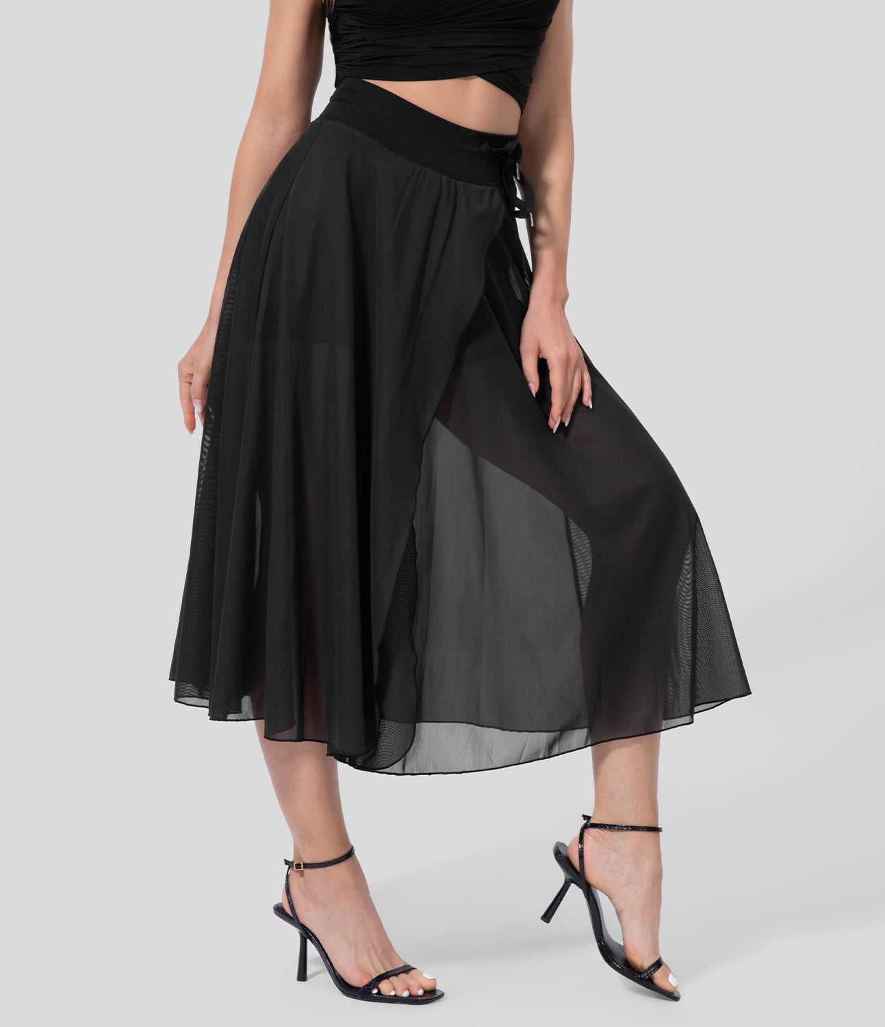Gonna Midi Donna 2-in-1 con Tasca Laterale Nascosta e Vita Elasticizzata