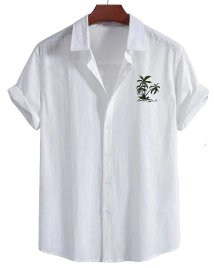 Camicia Uomo a Maniche Corte con Stampa Floreale e Bottoni – Leggera e Comoda