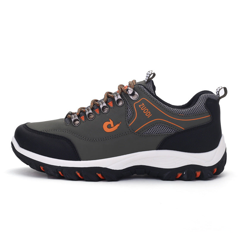Men's Low-Cut Hiking Shoes with MD Sole and Lace Closure