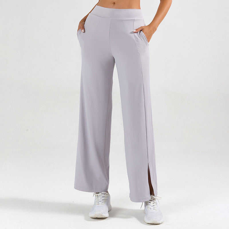 Women's Elephant Leg Yoga Pants with Side Slit – Wide Leg