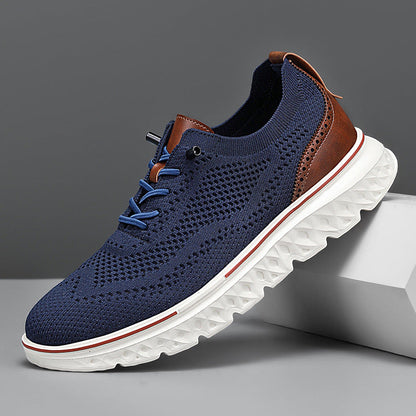 Lave herresneakers med mesh-overdel og flad hæl – lette casual sko
