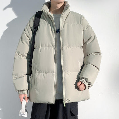 Men's Long Plaid Coat for Fall/Winter with Notched Collar and Front Pockets