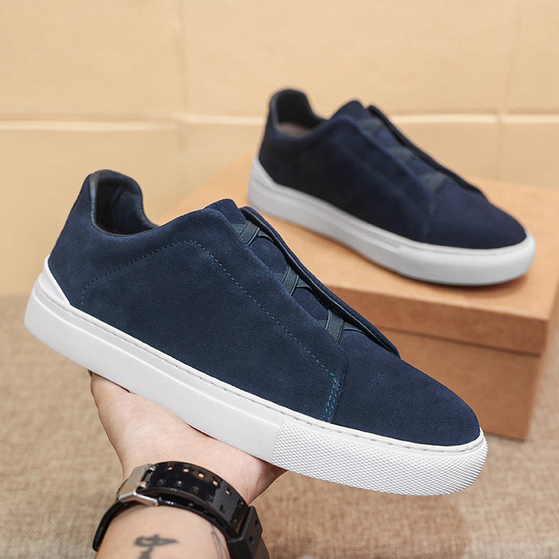 Scarpe Uomo con Lacci, Punta Arrotondata e Tomaia in Stile Pelle – Scarpe Casual