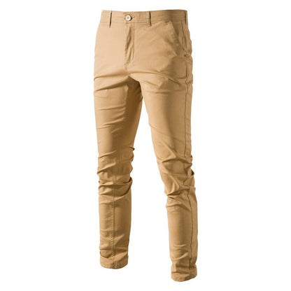 Pantaloni Uomo Rinforzati a Gamba Dritta con Vita Media e Chiusura a Zip – Design Essenziale