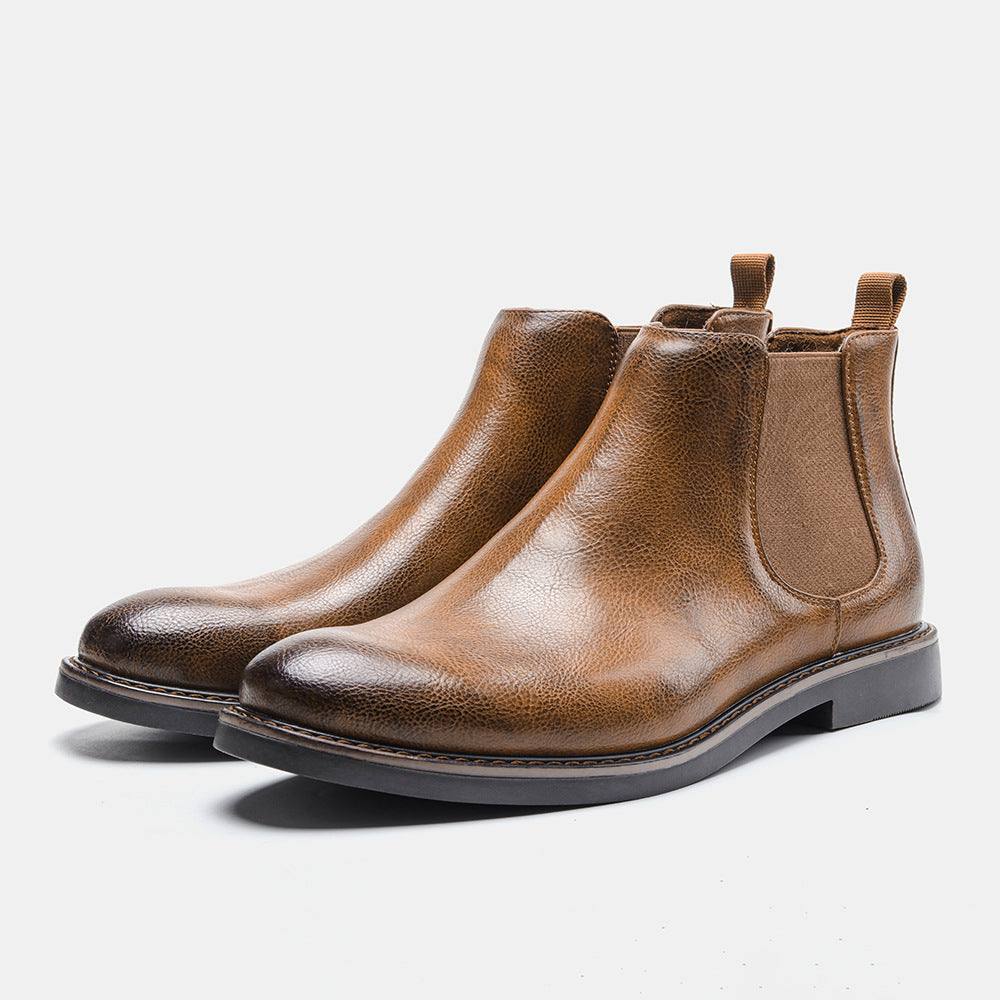 Stivaletti Chelsea da Uomo in Ecopelle con Punta Tonda e Design Slip-On – Suola in Gomma