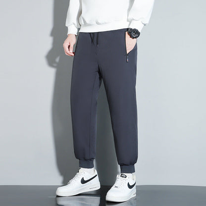 Pantaloni Uomo Caldi Invernali Vita Media con Fodera in Pile