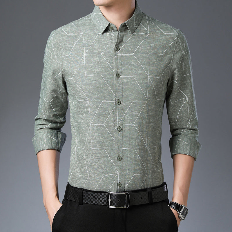 Camisa de hombre de manga larga con botones y tallas extendidas M-4XL – Estilo casual clásico