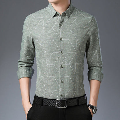 Camisa de hombre de manga larga con botones y tallas extendidas M-4XL – Estilo casual clásico
