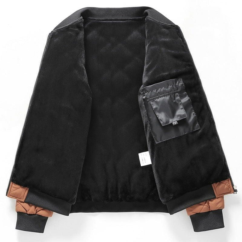 Men's Padded Winter Jacket Plus Sizes with Insulating Lining and High Collar