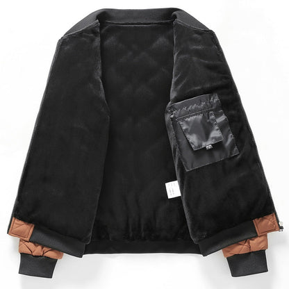 Men's Padded Winter Jacket Plus Sizes with Insulating Lining and High Collar