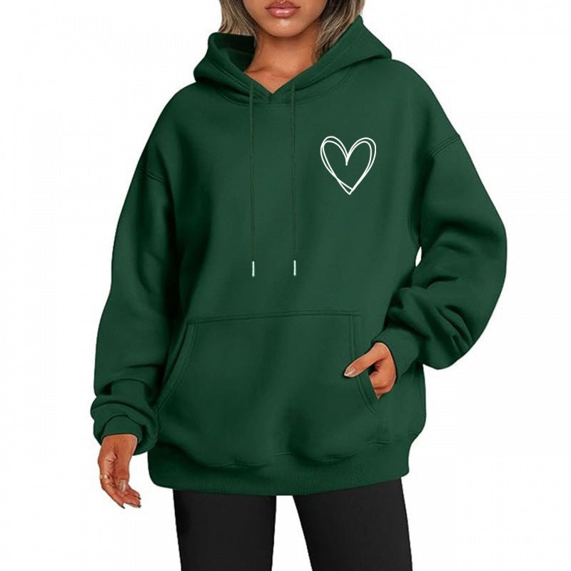 Women's brushed-fabric hoodie with a hooded neckline