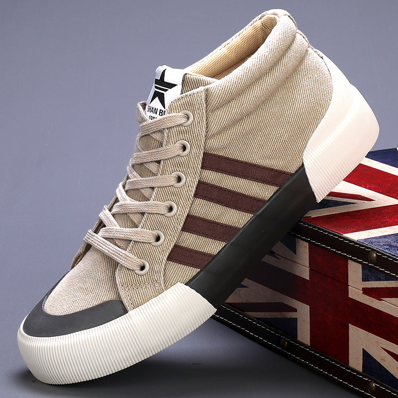 Sneakers Uomo Alte in Tela Color Block con Lacci – Stile Casual Quotidiano