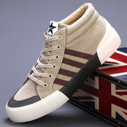 Sneakers Uomo Alte in Tela Color Block con Lacci – Stile Casual Quotidiano