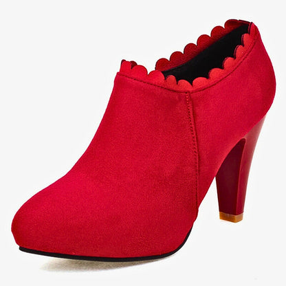 Tacchi a Blocco da Donna con Cerniera Laterale e Dettagli Floreali