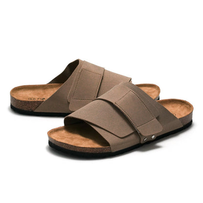 Sandali Unisex Casual con Doppio Cinturino Regolabile e Plantare Effetto Sughero