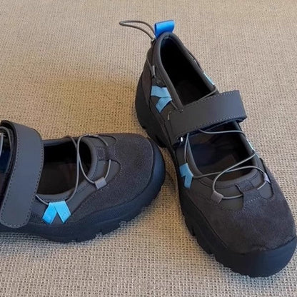 Scarpe Mary Jane Donna con Chiusura a Strappo, Suola Spessa e Punta Tonda – Scarpe Casual