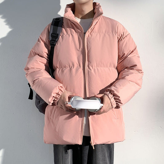 Men's Long Plaid Coat for Fall/Winter with Notched Collar and Front Pockets