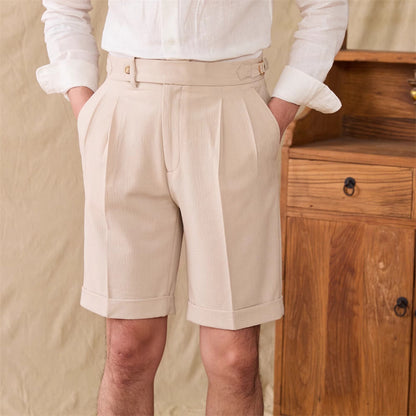 Pantaloncini Uomo Eleganti a Vita Media con Gamba Dritta – Vestibilità Ampia