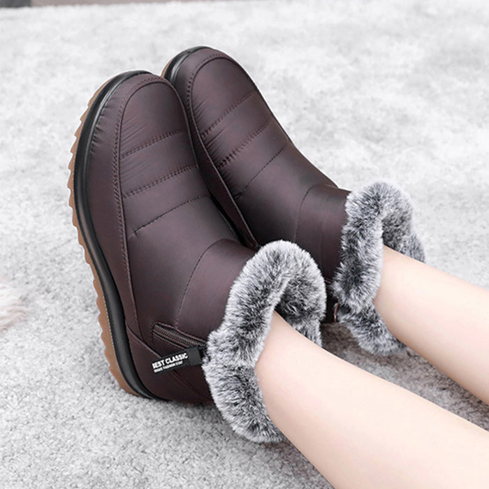 Stivaletti Invernali Donna da Neve con Zip Laterale – Fodera in Pile Morbida