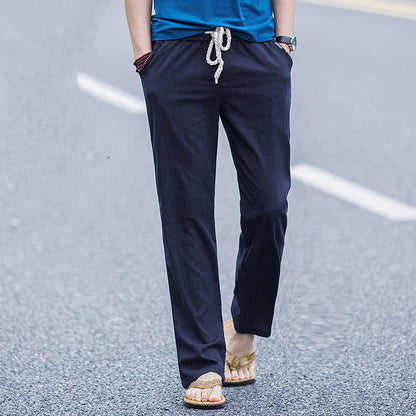 Men's Linen-Style Straight-Leg Pants – Loose Fit