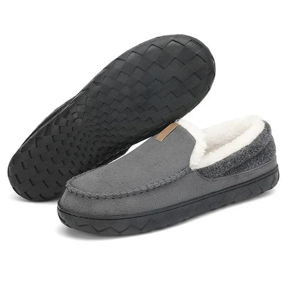 Men's Autumn Slip-On Moccasins Rounded Toe Plush Lining EVA Non-Slip Sole – Comfortable Shoes