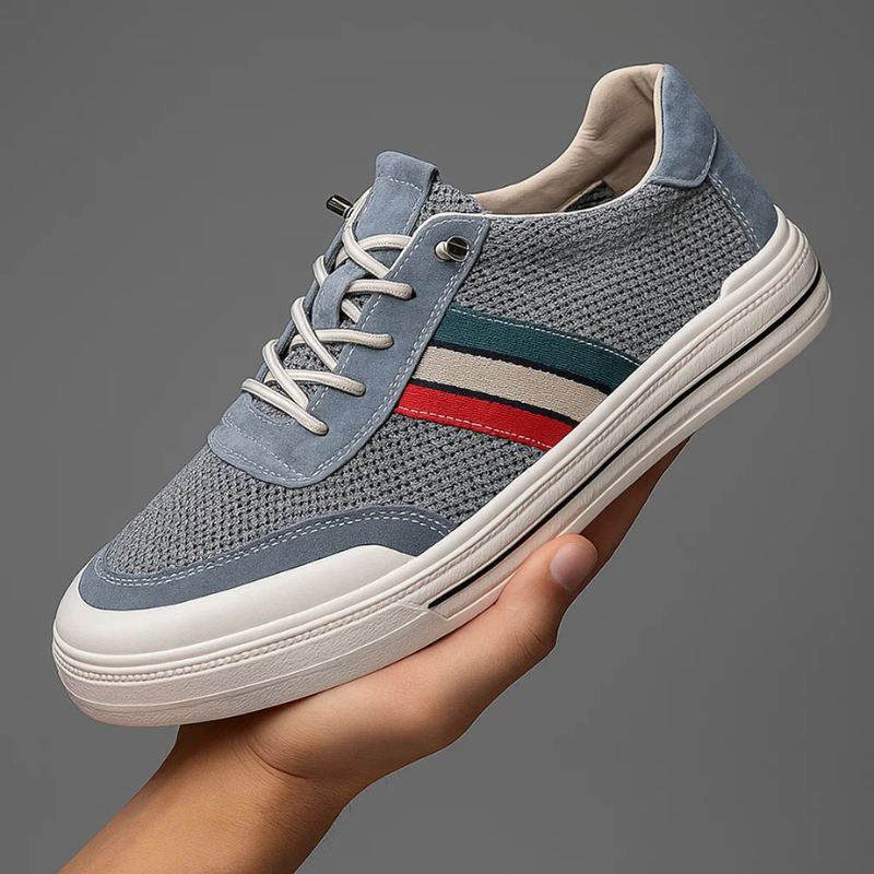 Men's Retro Sneakers with Breathable Mesh Upper and Slip-On Design
