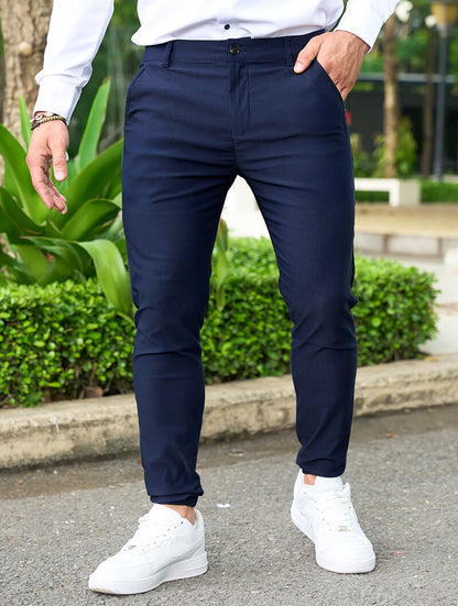 Herrebukser Slim Fit med Firevejs Stretch i Blå Farve