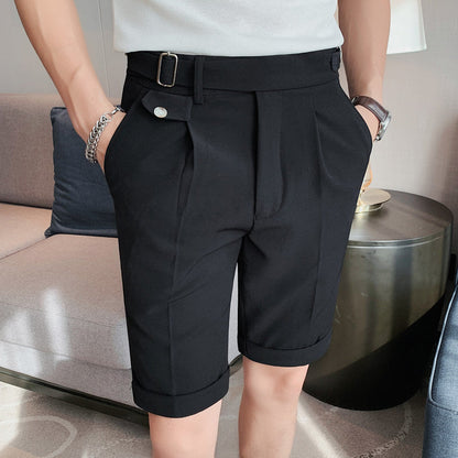 Herre sommershorts med lige ben og kontrastdesign – mikroelasticitet