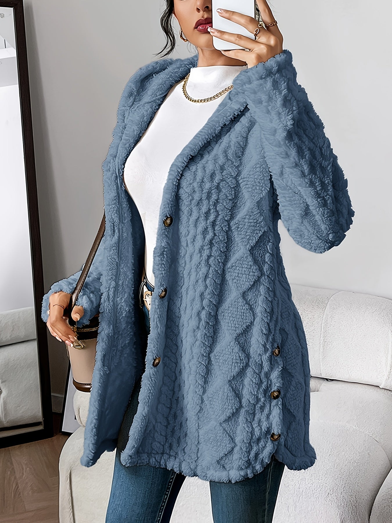 Cardigan Donna con Cappuccio Aperto sul Davanti e Vestibilità Morbida – Stile Versatile