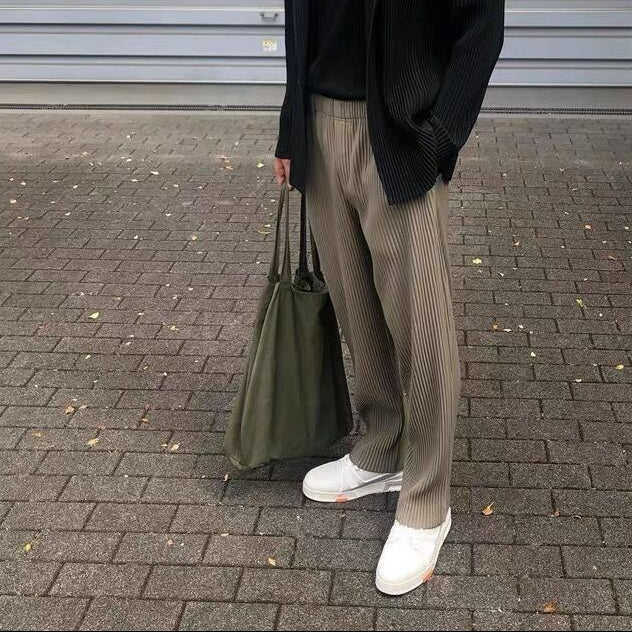 Pantaloni Uomo Gamba Ampia Dritta con Vestibilità Larga e Morbida – Stile Casual