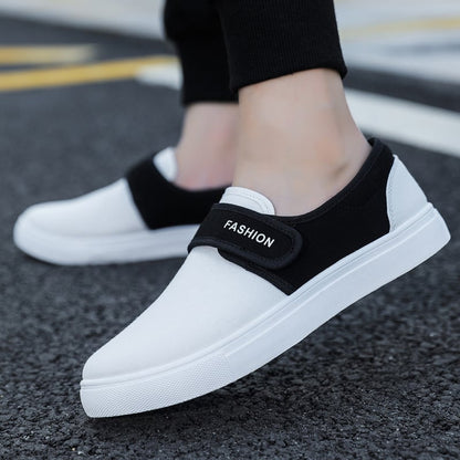 Men's Sneakers with Velcro Closure, Flat Sole, and Low-Top Design