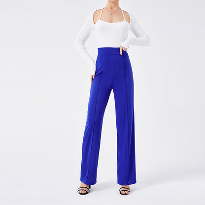 High-Waisted Slim Solid Color Women's Flared Pants