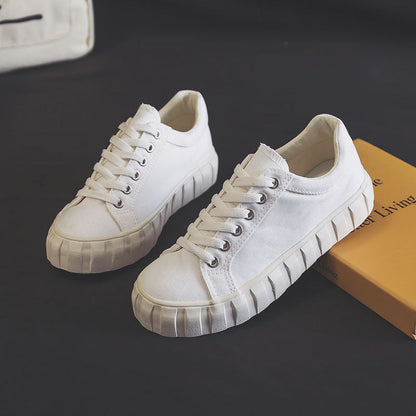 Women's Low-Top Canvas Sneakers with Laces – Rubber Sole