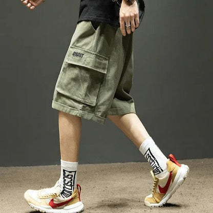 Shorts Uomo Estivi Cargo a Vestibilità Ampia Lunghezza Media con Tasche