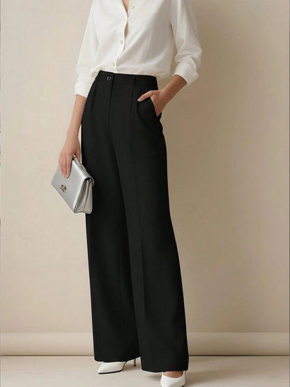 Women's High-Waisted Straight-Leg Pants – Full Length