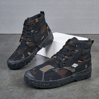 Botas de invierno altas para hombre con aislamiento grueso y suela antideslizante