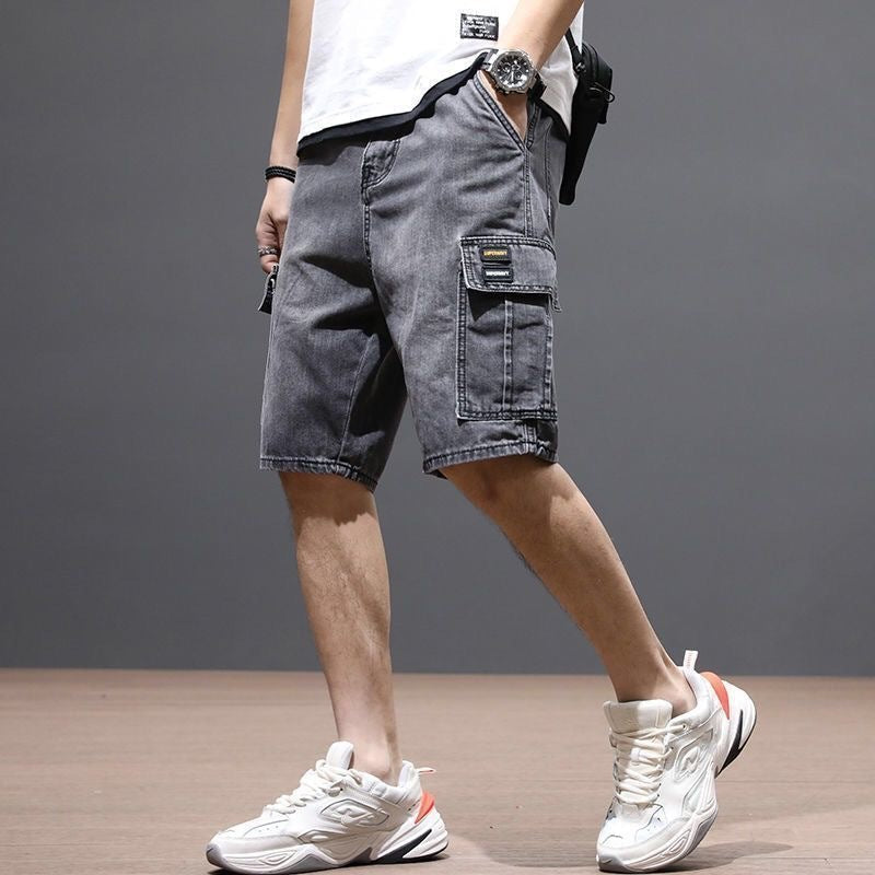Pantaloncini Uomo a Gamba Dritta in Stile Denim – Design Workwear Vintage