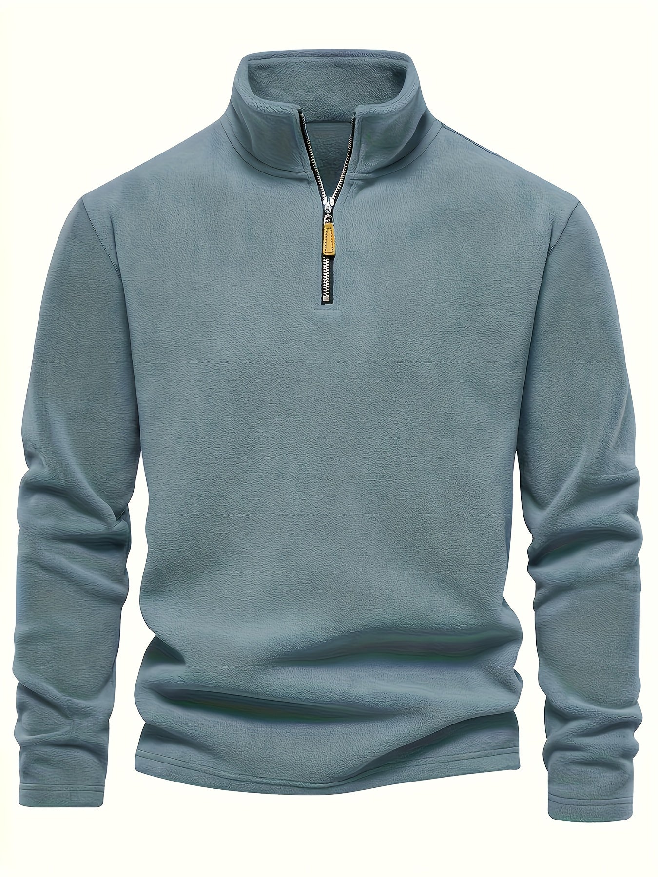 Maglia Uomo con Mezza Zip, Collo Alto e Maniche Lunghe – Comfort Quotidiano Versatile