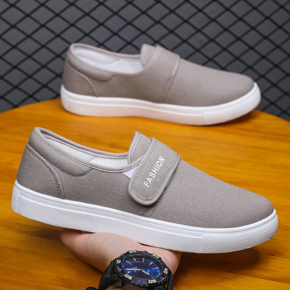 Men's Sneakers with Velcro Closure, Flat Sole, and Low-Top Design