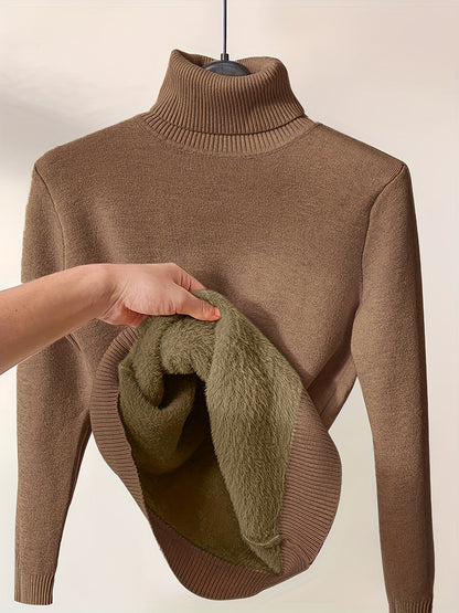 Maglione Donna Collo Alto Elasticizzato con Tessuto Liscio – Stile Quotidiano