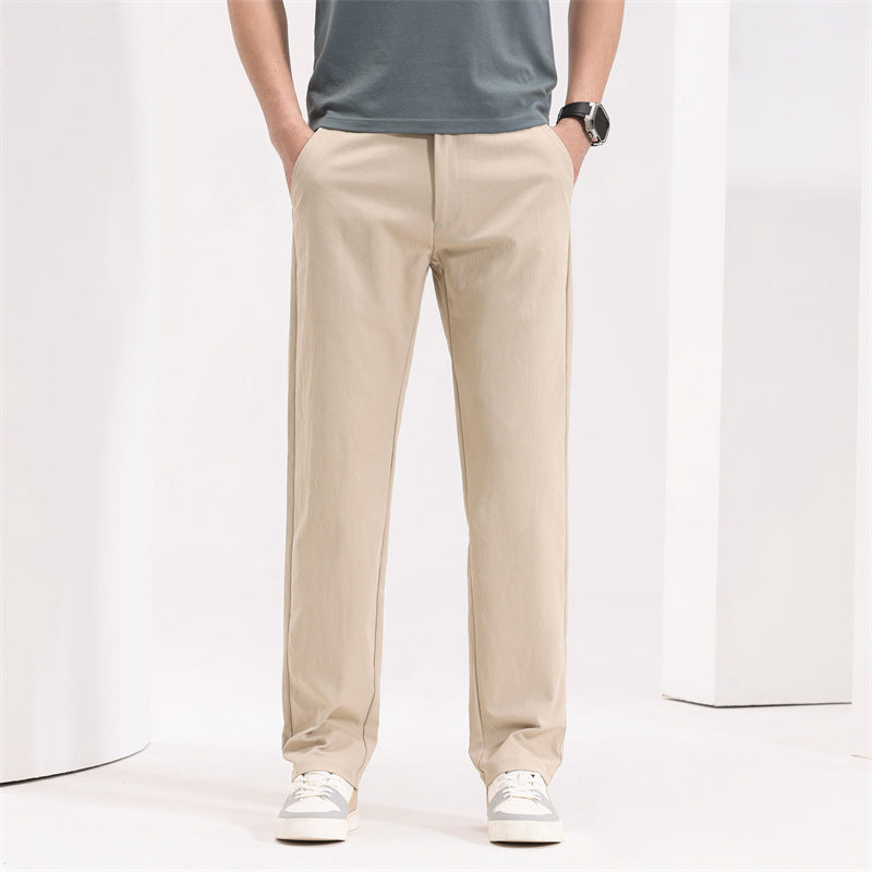 Pantaloni Uomo Dritti Larghi Vita Media Leggeri – Stile Casual