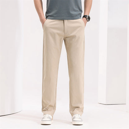 Pantaloni Uomo Dritti Larghi Vita Media Leggeri – Stile Casual